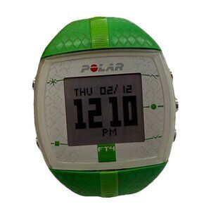 Polar FT4 Unisex Digital Watch White Square Face Kelly Green Silicone Strap WR30